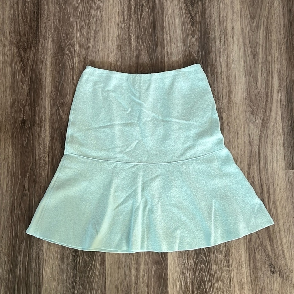 Marc Cain Teal Women’s Casual Wool Fluted Business Casual Mini Skirt N3/US8